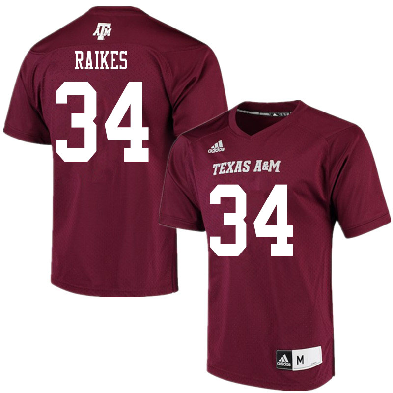 Men #34 Isaiah Raikes Texas A&M Aggies College Football Jerseys Sale-Alternate
